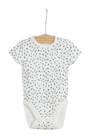 3 bodys Gris clair chiné, blanc et kaki