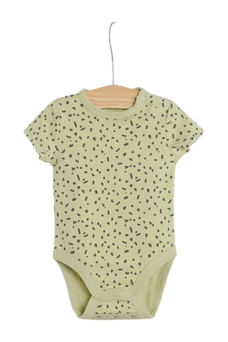 3 bodys Gris clair chiné, blanc et kaki