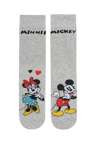 Chaussettes Minnie et Mickey Disney Gris clair chiné