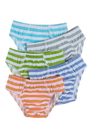 5 slips Orange, bleu cobalt et vert clair