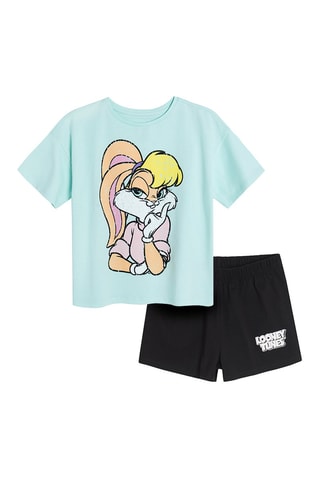 Pyjama Lola Bunny Looney Tunes Turquoise et noir