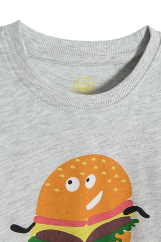 Pyjama Gris clair chiné et bleu marine