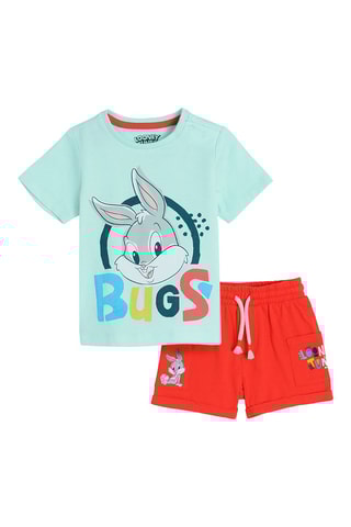 T-shirt et short Bugs Bunny Looney Tunes Vert d’eau et rouge