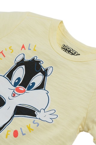 T-shirt Sylvestre Junior Looney Tunes Blanc