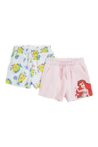 2 shorts Polochon et Ariel La petite Sirène Disney Blanc et rose