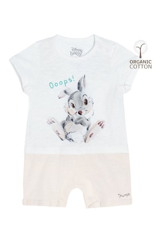 T-shirt et short Panpan Bambi Disney Gris clair chiné et beige chiné