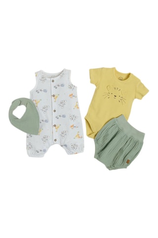 Ensemble 4 pièces Blanc, jaune et vert