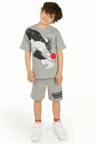 T-shirt et short Sylvestre Looney Tunes Gris