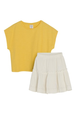 T-shirt et jupe Jaune et blanc