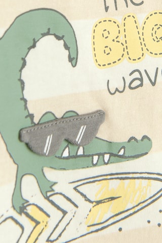 T-shirt - Blanc et beige