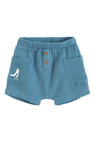 Body et short - Blanc et bleu canard