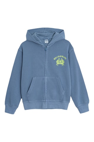 Sweat à capuche - Bleu-gris