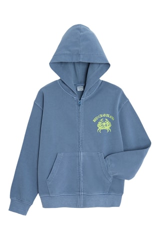 Sweat à capuche - Bleu-gris