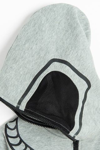 Sweat à capuche - Gris chiné et noir