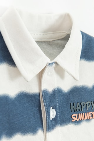 Polo tie and dye - Blanc et bleu marine