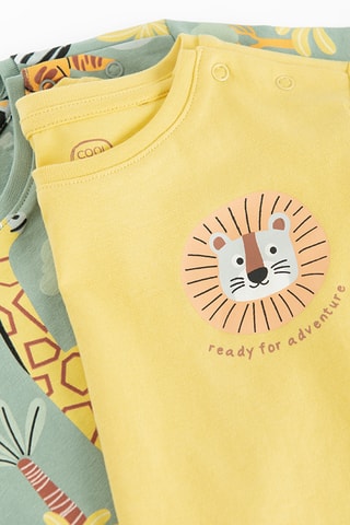 2 t-shirts - Vert et jaune