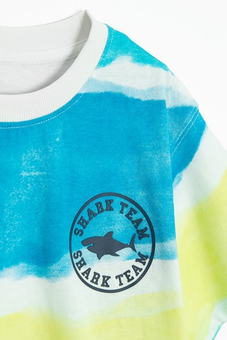 T-shirt tie and dye - Bleu clair et blanc