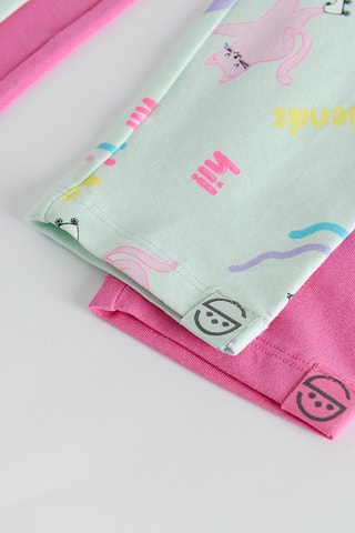 2 leggings - Rose et vert d’eau