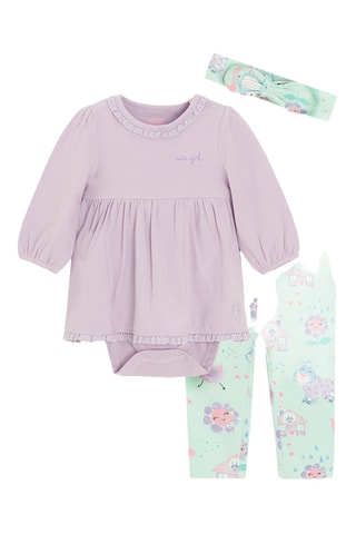 Robe et legging - Mauve et turquoise
