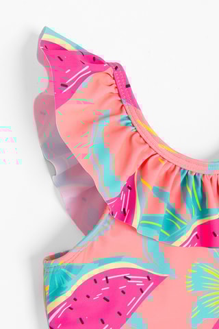 Maillot 1 pièce - Saumon et fuchsia