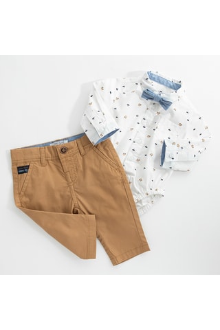 Body chemise et pantalon - Blanc et marron