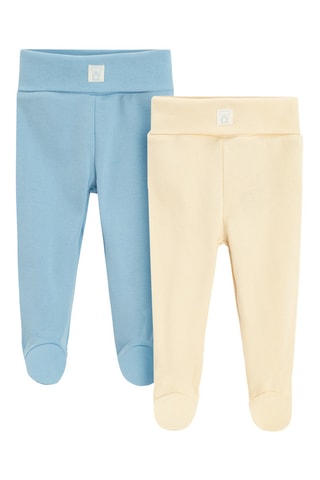2 pantalons - Beige et bleu clair