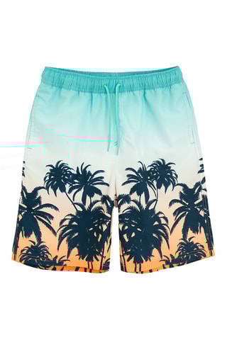 Short de bain - Turquoise et saumon