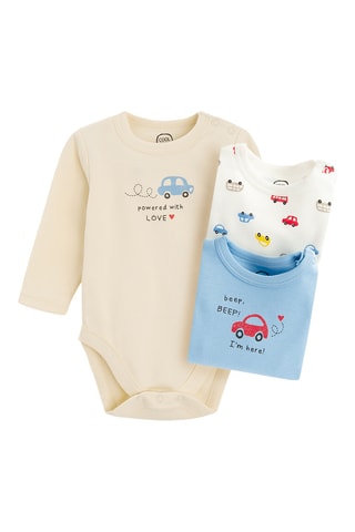 3 bodys - Beige et bleu clair