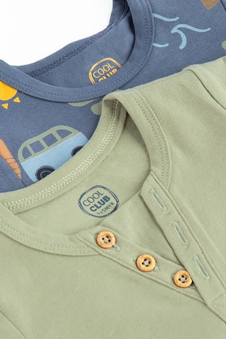 2 bodys - Vert et bleu cobalt