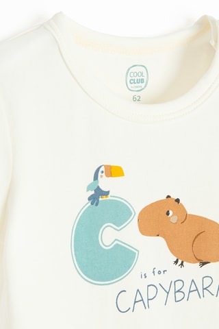 Body et short - Ecru et vert d’eau