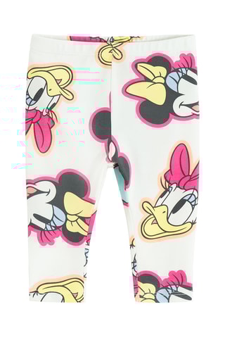 2 leggings Minnie et Daisy Disney - Blanc et fuchsia