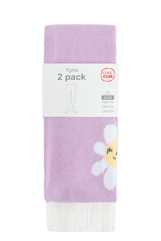 2 paires de collants - Violet et blanc