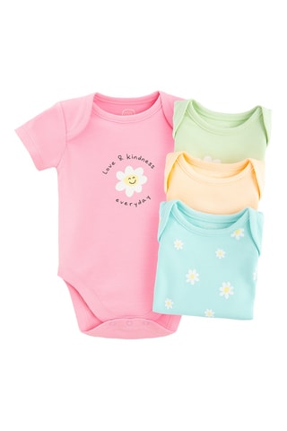 4 bodys - Bleu clair et rose