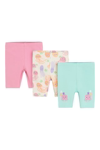 3 leggings - Rose et vert d’eau