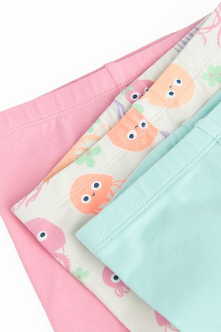 3 leggings - Rose et vert d’eau