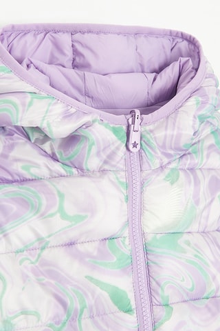 Doudoune réversible à capuche - Violet et blanc