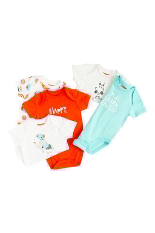 5 bodys - Blanc et orange