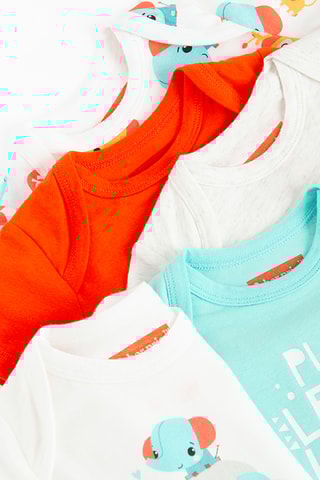 5 bodys - Blanc et orange