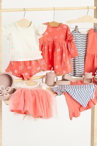 3 leggings - Corail et écru