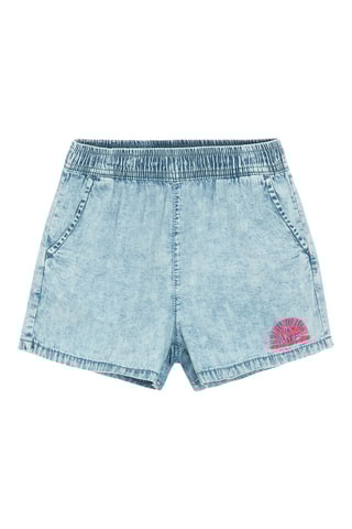 Short en jean - Ciel et fuchsia
