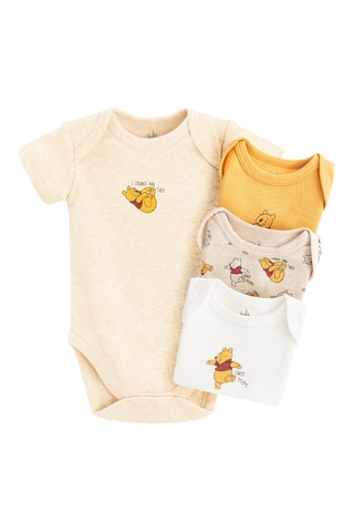 4 bodys Winnie l’Ourson Disney - Jaune et beige