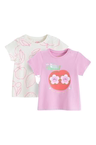 2 t-shirts - Rose et blanc