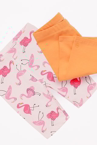 2 leggings - Rose et orange