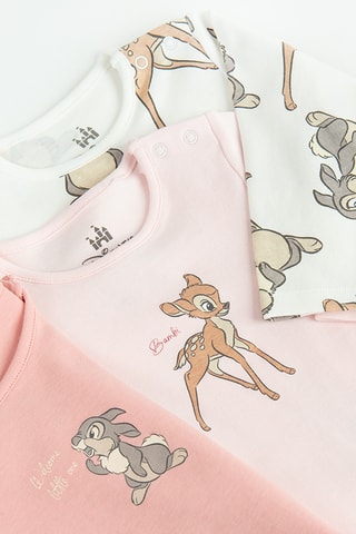 3 bodys Bambi Disney - Rose et blanc