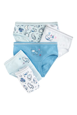 5 culottes - Ciel et blanc