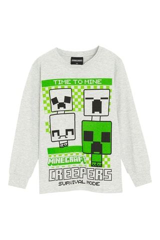 Pyjama Minecraft - Gris clair chiné et vert