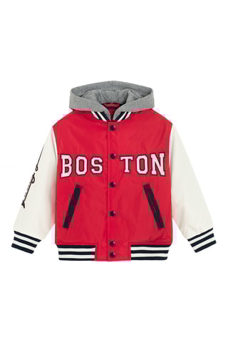 Veste à capuche - Rouge et blanc