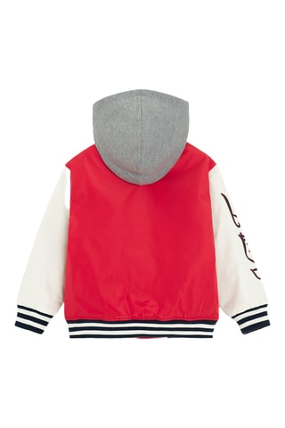 Veste à capuche - Rouge et blanc