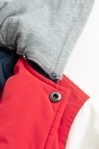 Veste à capuche - Rouge et blanc