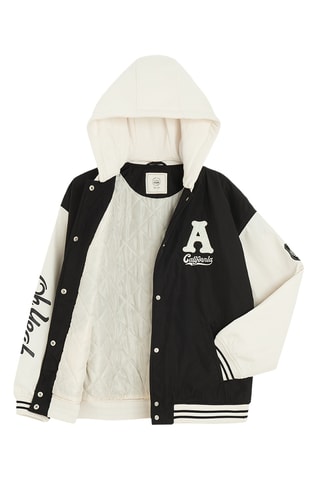 Teddy à capuche - Noir et blanc